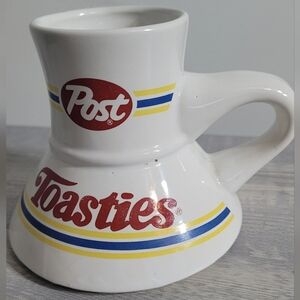 Post Toasties Wide Bottom Travel Coffee Mug Cup Ceramic Vintage